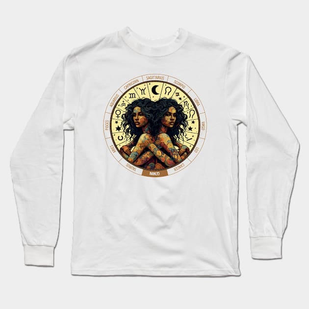 ZODIAC Gemini - Astrological GEMINI - GEMINI - ZODIAC sign - Van Gogh style - 4 Long Sleeve T-Shirt by ArtProjectShop